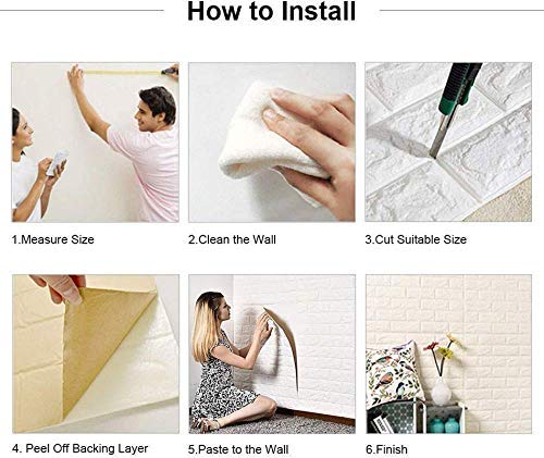 Image of Barebeauty 3D Wall Panel Wallpaper, Self Adhesive PE Foam Brick Sticker, Waterproof Wall Covering for Home Decor, 70 x 70 cm (Pack of 30, 158.1 Sq. Ft. Approx)