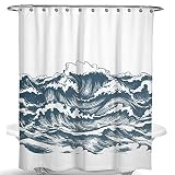 Dimaka Shower Curtain for Girls and Kids,Ocean Print Decoration Design Decor Water Proof Resistant E