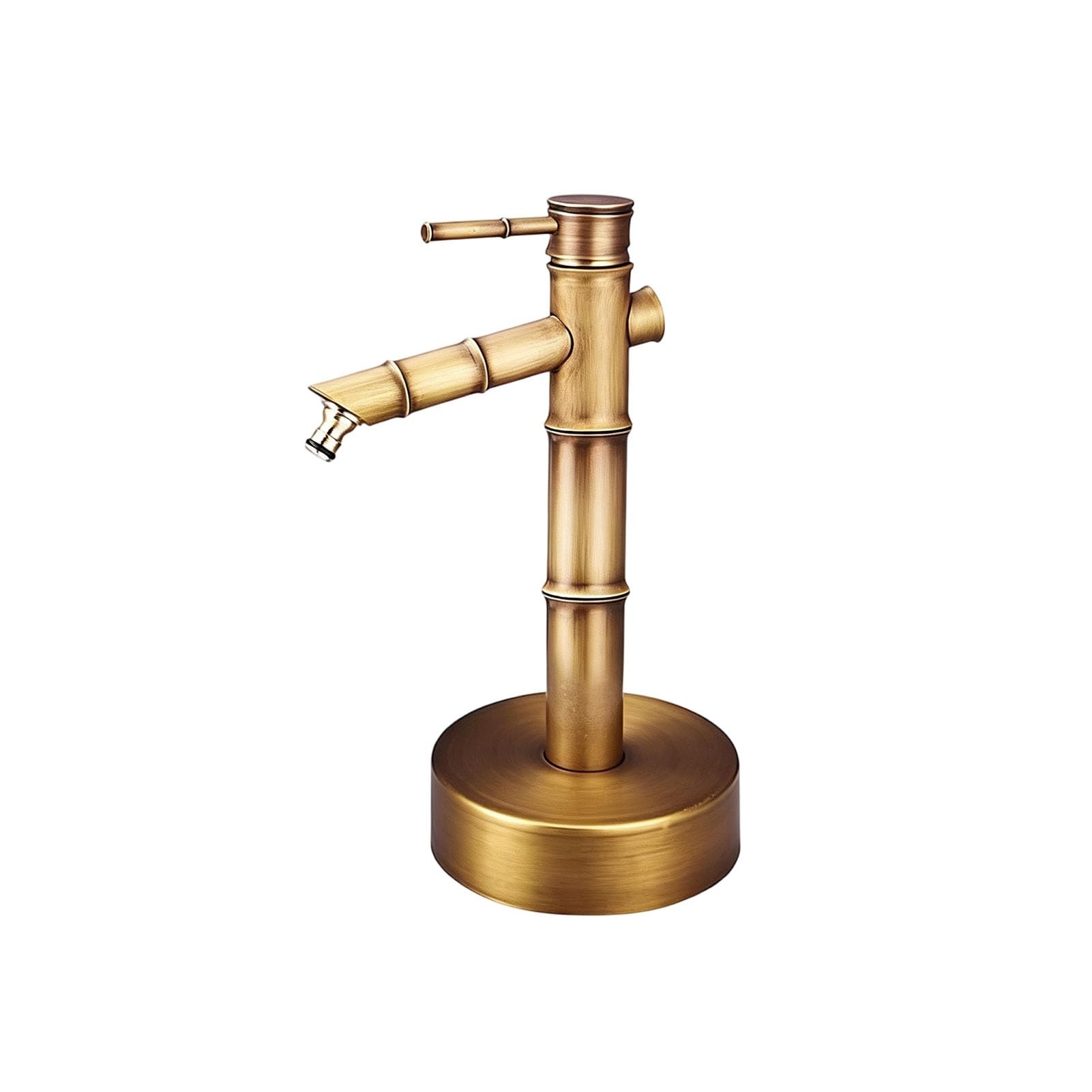 Junvstor 69.5Cm Single Tap Hydrant Standpipe Copper Standing Outdoor Spigot, Free-Standing Garden Tap Water Post Vertical Water Column, Indoor Pedestal Faucet(,Side Inlet)