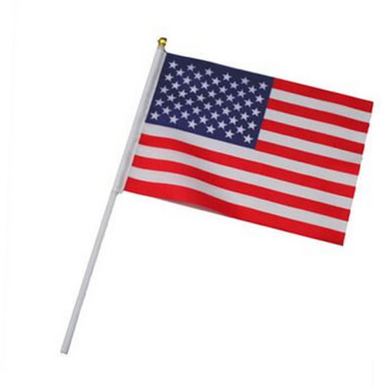 Yardwe 12pcs United States Flag Outdoor Flag Outdoor Decor Mini American Flags on Stick Hand Held Small Mini Flag Usa US Flag for Fourth of July Decorations Usa Flag Hand Waving Flag - Image 2