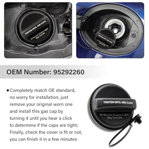 Image of Gas Cap, Fuel Cap Compatible with Buick Chevy - 2013-2017 Encore Verano, 2020-2021 Encore, 2012-2019 Cruze, 2012-2020 Sonic, 2013-2021 Spark Trax, 2016-2019 Cascada, Replace GT364, 95292260