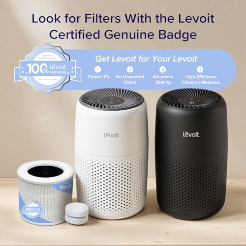 LEVOIT Core Mini-P Replacement Filter, Genuine Core Mini-RF Air Purifier Filters, Supports HEPA Sleep Mode, High-Efficiency Activated Carbon for Removal of Smoke, Odor, Allergens, Pollen, 1 Pack,White