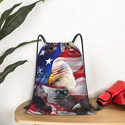 Pauseboll American Flag Drawstring Bag, American Flag Drawstring Backpack For Women Man, Light Sackpack String Bag Cinch Waterproof Sackpack For Sport Gym Beach Shopping Yoga thumb #5