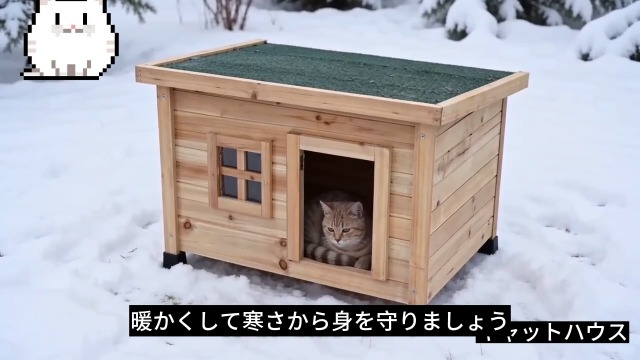 屋外用　猫ちゃんの家/キャットハウス　野良猫　コンテナハウス　ブラウン＆ベージュ Amazon.co.jp: 猫 ハウス 屋外 キャットハウス 猫の家 透明な窓と