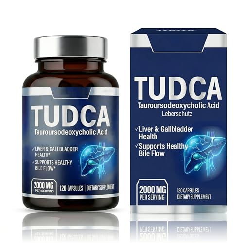 TUDCA Kapseln Tauroursodeoxycholsäure 2000 mg Pro Portion - 120 Kapseln - Nahrungsergänzungsmittel Zur Unterstützung Der Leber Und Des Gallenflusses
