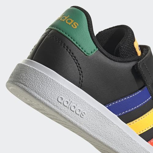 adidas Grand Elastic Lace and Top Strap Shoes Tennisschuhe, Core Black/Lucid Blue/Court Green, 38 EU