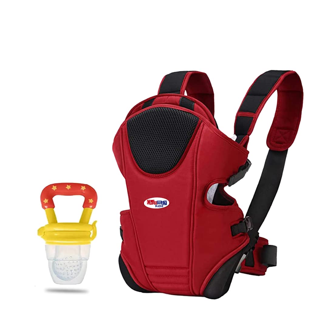 Chinmay Kids Baby's Carrier Bag Belt with Hip Seat and Head Support for 0-24 Months (Red-Black)-image-14