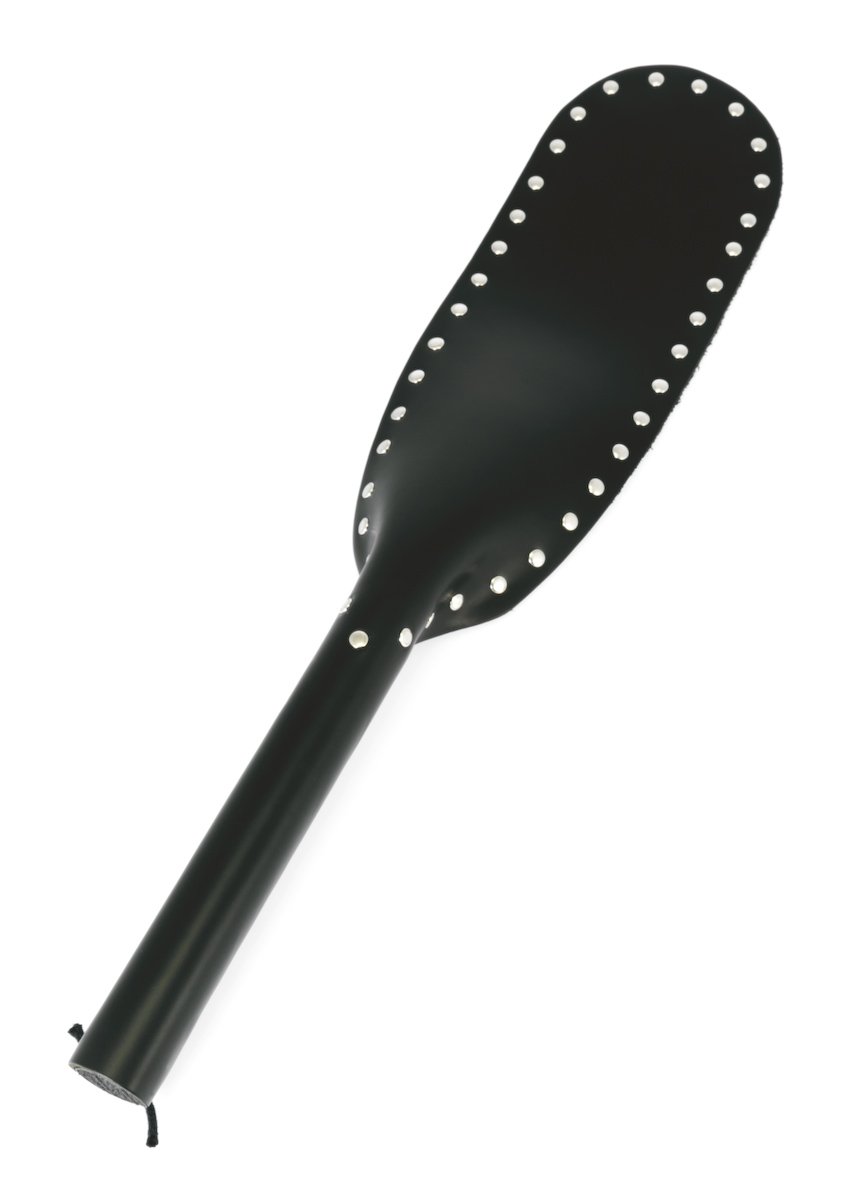 Erotic Fashion Peitsche 53 cm, schwarz Leder Klatsche mit Nieten verziert, 1er-Pack (1 x 1 Stück)