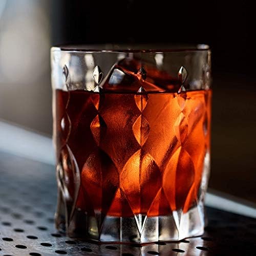 Worlds First Eco-Friendly Crystal Whiskey Glasses - European Crafted Set of 2 Monarch Glass Tumblers (340ml) for Scotch, Bourbon, Old Fashioned Cocktails & Drinks - Elegant Gold Foil Gift Box