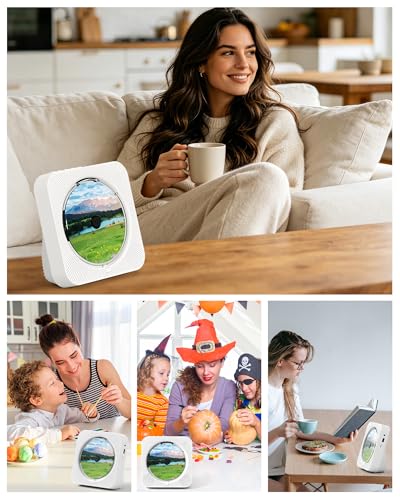 Image of MICOCIOUS CD Player With Speakers Bluetooth Desktop for Home Kpop Music With LED Screen FM Radio Remote Control Timer Support AUX USB TF Card Playback