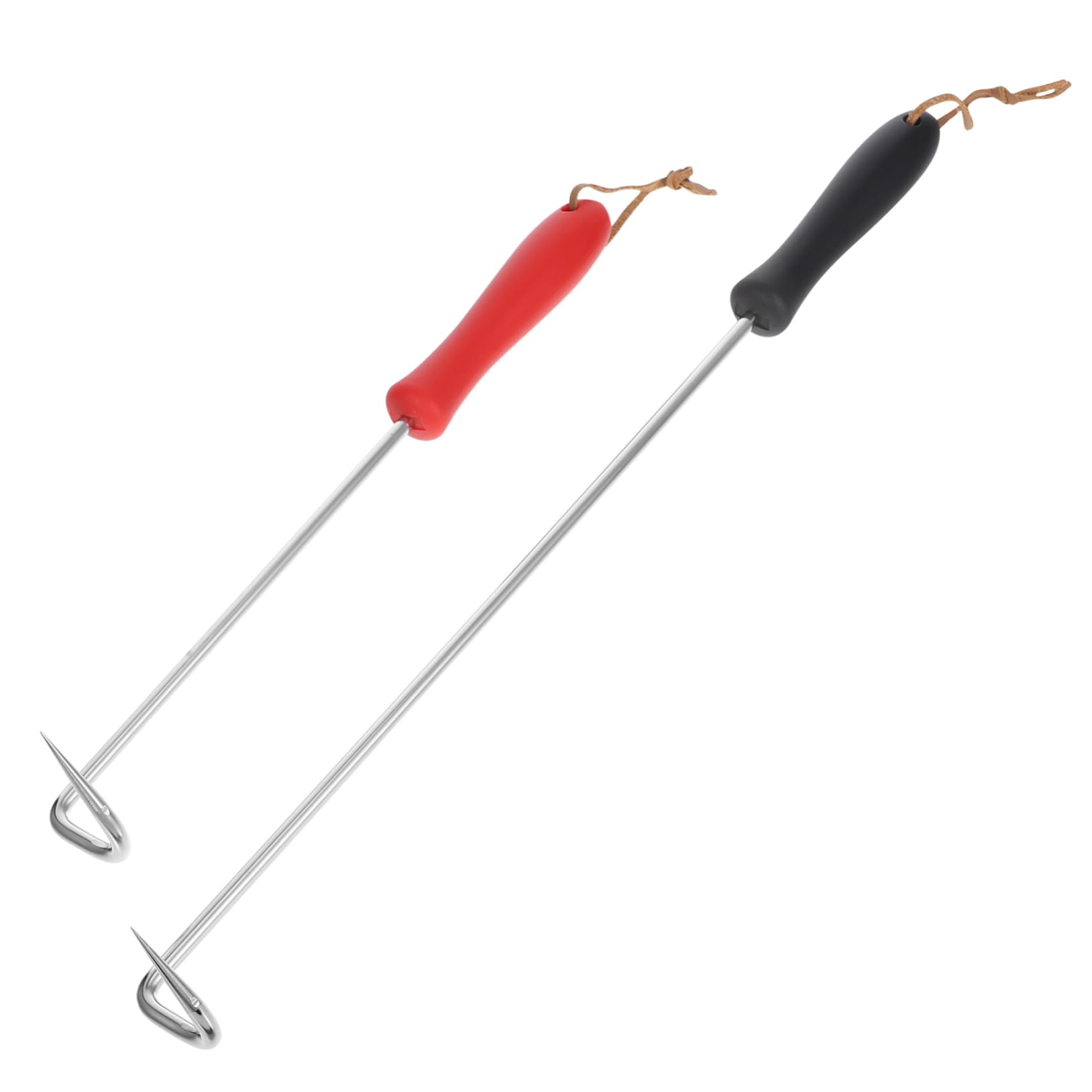 SUPVOX 2pcs Meat Flipper Hooks: Stainless Steel Ood Flipper Turner With Plastic Handle Bbq Food Turner For Grilling Smoking Outdoor Cooking Accessories