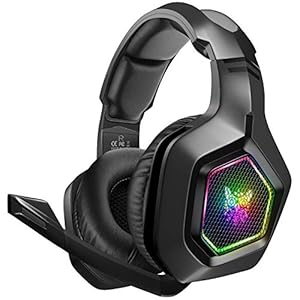 DIZA100 Gaming headset voor PS4, PS5, Surround Stereo 3.5mm Gaming Hoofdtelefoon met Microfoon en RGB Regenboog Licht voor Xbox One PC Laptop Mac