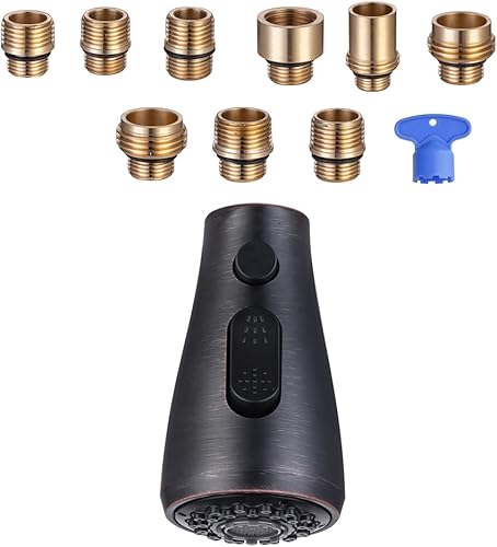 Miniatura 4 de Grifo de cocina extraíble para grifo de cocina, piezas de repuesto, boquilla rociadora con 9 adaptadores para Moen, estándar americano, Delta,