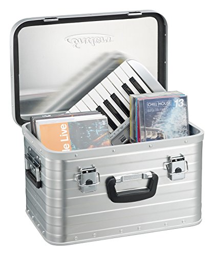 Enders Alubox 29 L mit Schloss Set - Aluminium Box 0,8 mm Wandstärke, spritzwasserdicht, stapelbar - Alukiste, Metallkiste, Metallbox mit Deckel - verwendbar als Transportbox, Werkzeugkiste, Lagerbox