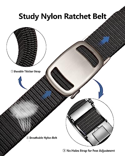 EsengNoyi Nylon Ratchet Belt, Military Web Belt for Men Casual Golf Pants Adjustable2