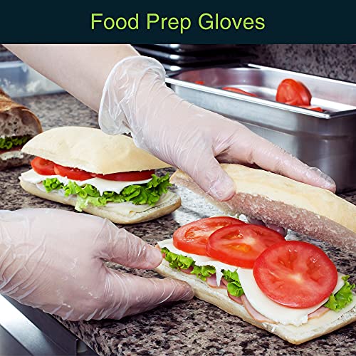 Clear Vinyl Disposable Gloves Medium 50 Pack - Latex Free, Powder Free Medical Exam Gloves - Surgical, Home, Cleaning, And Food Gloves - 3 Mil Thickness #TOP3