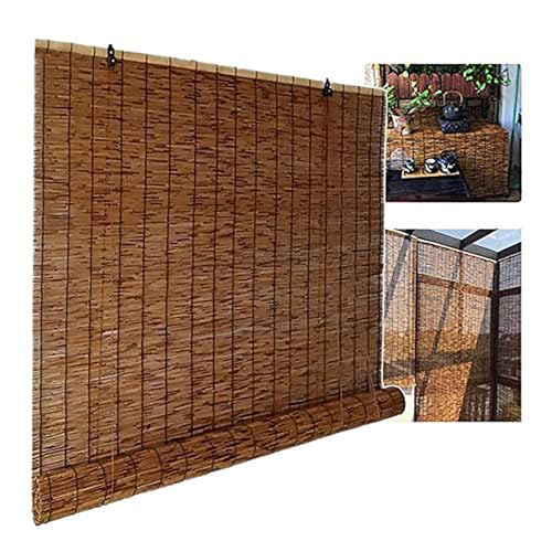 Estores De Bambú para Exterior Impermeable Fácil De Instalar Persianas Enrollables De Bambú 50 55 60 65 70 85 105 110 120 125 140 150 155 160 170 180cm De Ancho para Jardín Cocina Sala De Estar