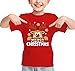 Reindeer Merry Christmas Shirt for Kids Toddler Boys Girls T-Shirts Short Sleeve Holiday Tee Xmas Gift Tops