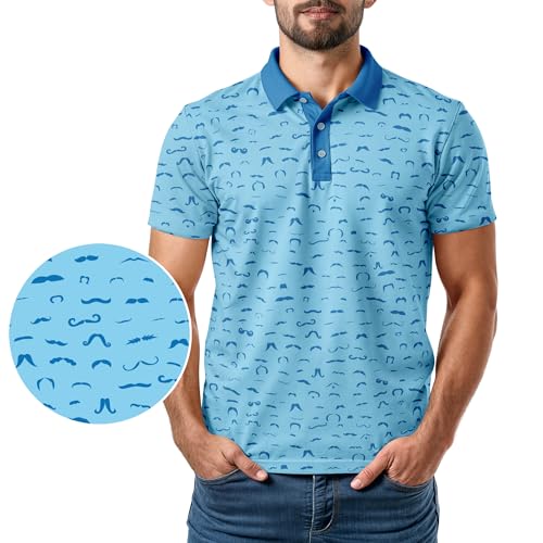 Classic Resort Wear Golf Polo – Tropical Hawaiian Men Performance Short Sleeve Shirt Moisture Dry Fit Casual S Thru 5XL Funny2