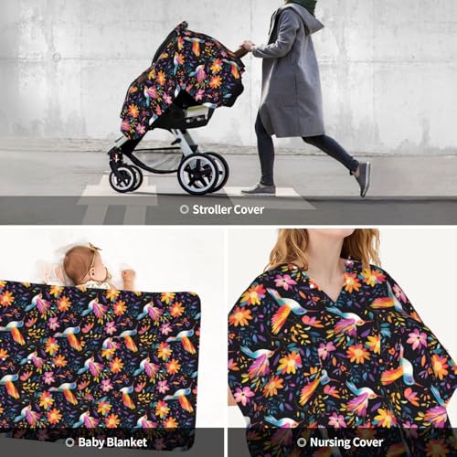Housse de siège d'auto imprimé colibri pour protéger bébé du soleil