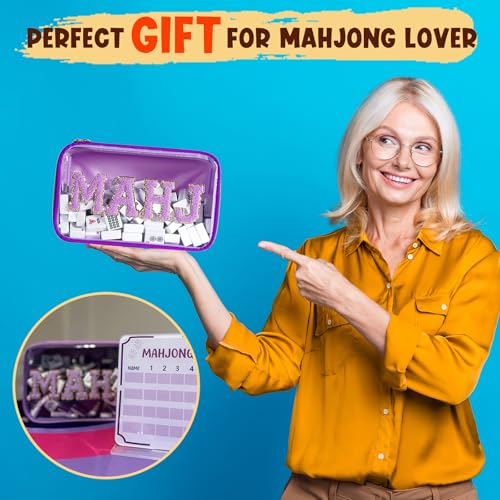 Bolsa para Fichas Mahjong, Resistente con Cierre Morada miniatura 7