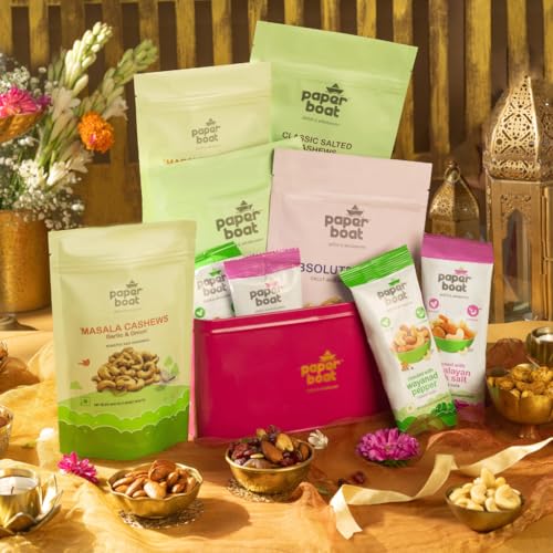 Image of Paper Boat Diwali Dry Fruits Gift Box, 860g - Diwali Gift Hamper | Festive Dry Fruit Gift | Assorted Mixed Nuts, Dry Fruits & Trail Mix | Cashew, Almonds, Berries and Mixed Nuts