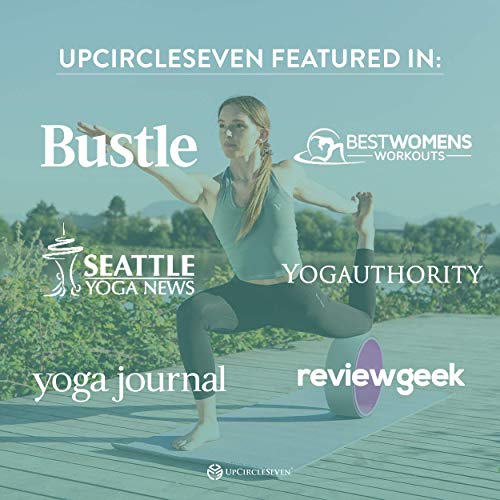 UpCircleSeven Yoga Wheel - [Pro Series] Strongest & Most Comfortable Yoga Prop Wheel - Perfect for Back Pain Stretching & Backbends, 12 x 5 in (Grey/Pink) - Thumbnail 2