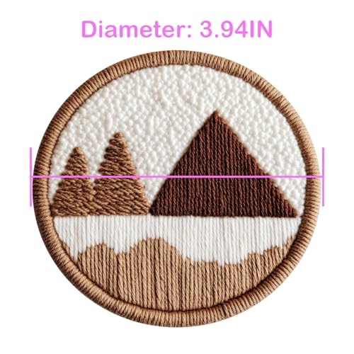 Image of 57lilina 6pcs Landscape Coaster Punch Needle Kit for Beginners & Adults | Complete Step-by-Step Guide Make Punch Stitching Embroidery Art Drink Coasters, Easy DIY Hobby Craft Set for Women Starter