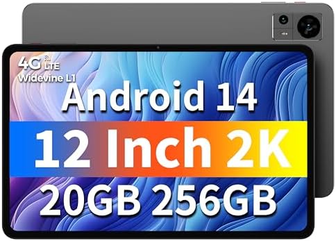 TECLAST Tablet 12 inch Android 14 Tablets, T60 with 256GB Storage