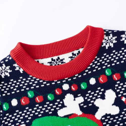 Image of Ugly Christmas Sweater Kids Girls Boys Reindeer Snowflake Knitted Xmas Holiday Pullover Sweater 2-9 Years Old