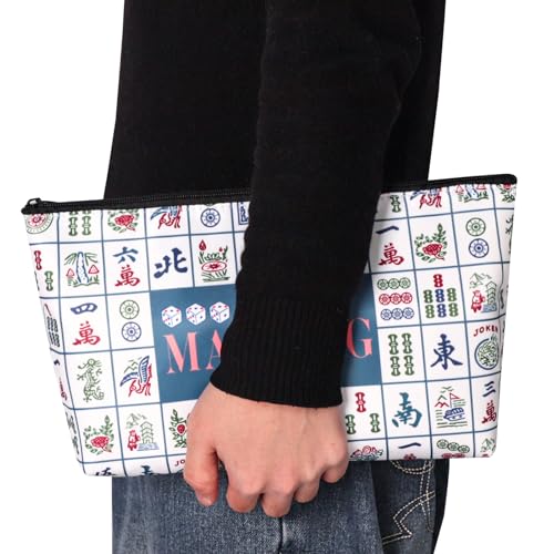 Bolsa para fichas American Mahjong abierta blanca 13x7 pulg miniatura 5