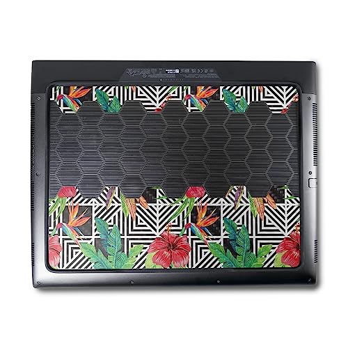 Image of MightySkins Carbon Fiber Skin Compatible with Alienware M18 R1 (2023) Full Wrap Kit - Pop Hibiscus | Protective, Durable Textured Carbon Fiber Finish | Easy to Apply & Change Styles | Made in The USA