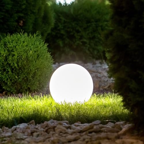 BEPER P207ILO225 Boule lumineuse pour jardin, LED RGB, lumière blanche et multicolore avec capteur crépusculaire, alimentation solaire, avec piquet pour...