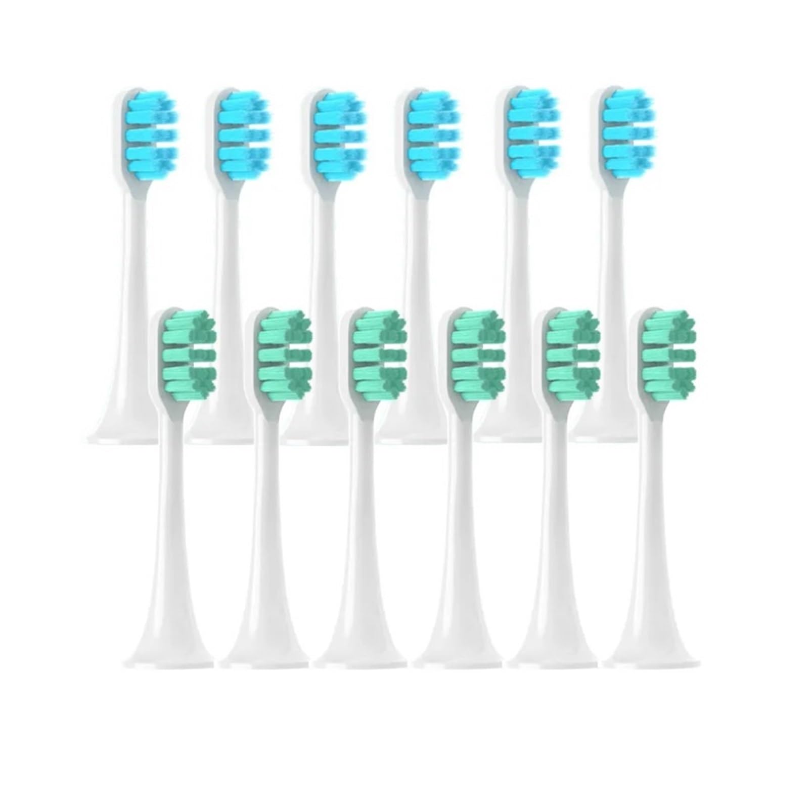 tianwandong 12 sztuk wymiennych końcówek szczoteczki do T300/T500/T700 Sonic Electric Tooth Soft Bristle Caps Vacuum Pack Nozzles(6BlueL6Green)