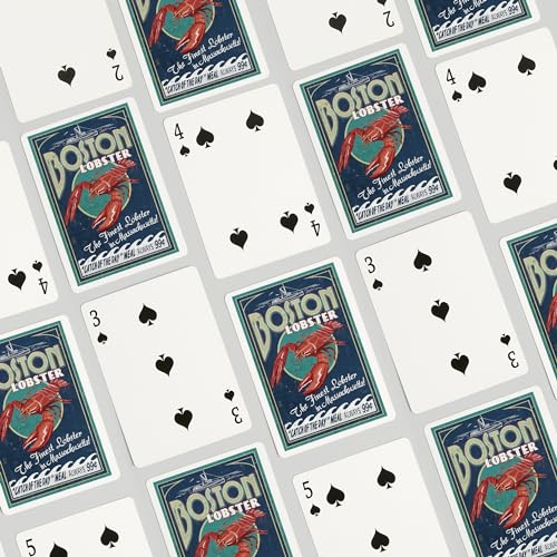 Baraja Boston Vintage Langosta, 52 naipes póker miniatura 4