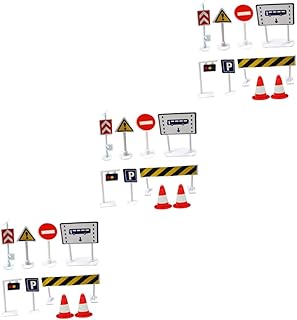 STOBOK Kids Toys 27 Pcs Model Scene Toy Pretend Toys Train Toys Toys Street Signs Toys Stop Sign Miniature Road Signs Street Road Sign Early Childhood Toys Traffic Sign Toy Decorate Child Train Toy
