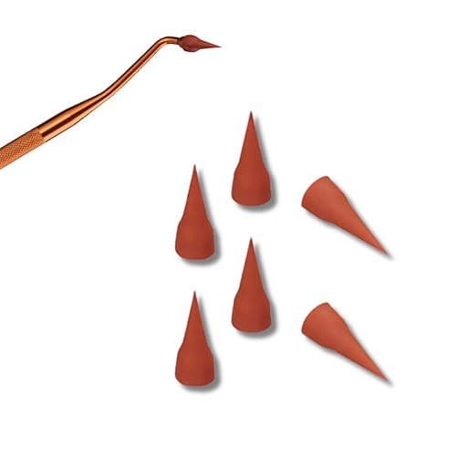 Paquete de 6 repuestos de punta de goma para mango estimulador gingival, puntas de repuesto envueltas individualmente (paquete de 6)