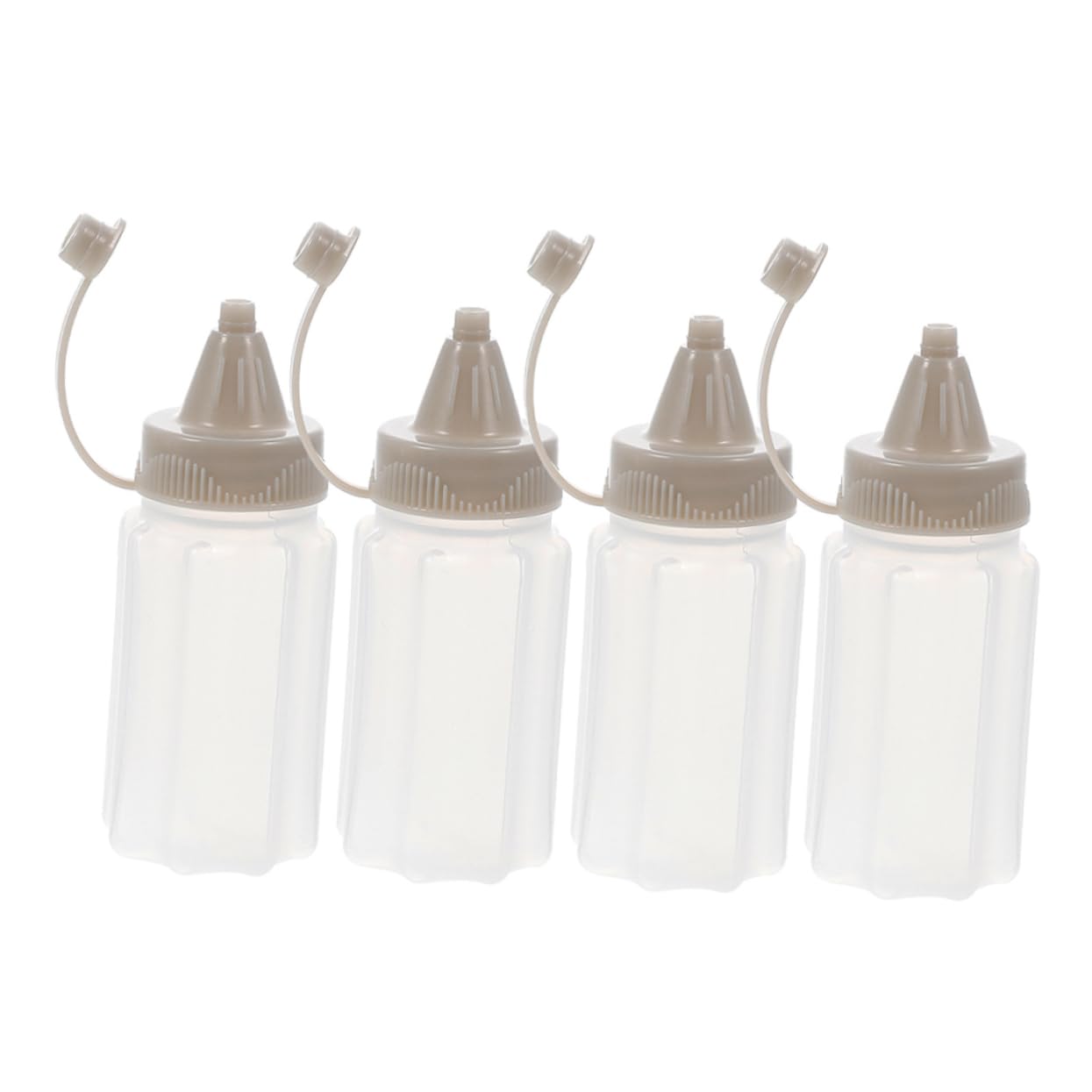 COLLBATH 4pcs Squeeze Sauce Bottles Condiment Containers for Ketchup Salad Dressing Oil Leak Squeezable Dispenser for Picnics Outdoor Use