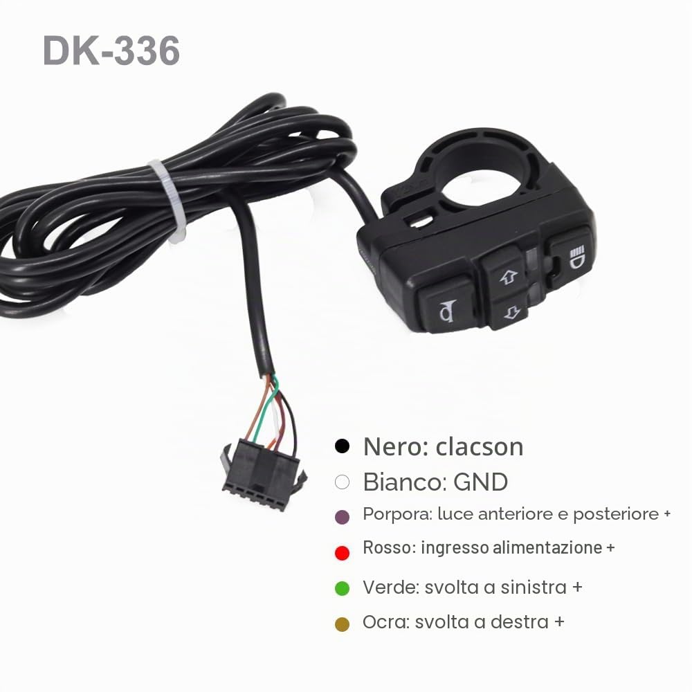 Kit luci per bici elettrica da 36 V 48 V, faro per bici elettrica con clacson, fanale posteriore con indicatore di direzione, adatto per supporto portapacchi posteriore da 50 mm e 80 mm, non