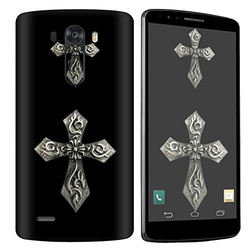 [NakedShield] SkinScratch Guard Vinyl Skin Decal [Full Body Edge] [Matching Wallpaper] - [Cross] Compatible for LG [G3]
