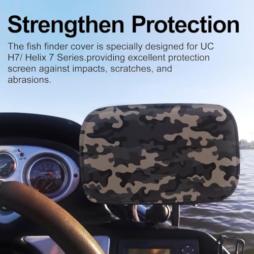 Image of Helix 7 Cover, Waterproof Fish Finder Cover, Compatible with UC H7 / Helix 7 Screen Cover, Neoprene Protects Your Screen (Dark Brown Camouflage)