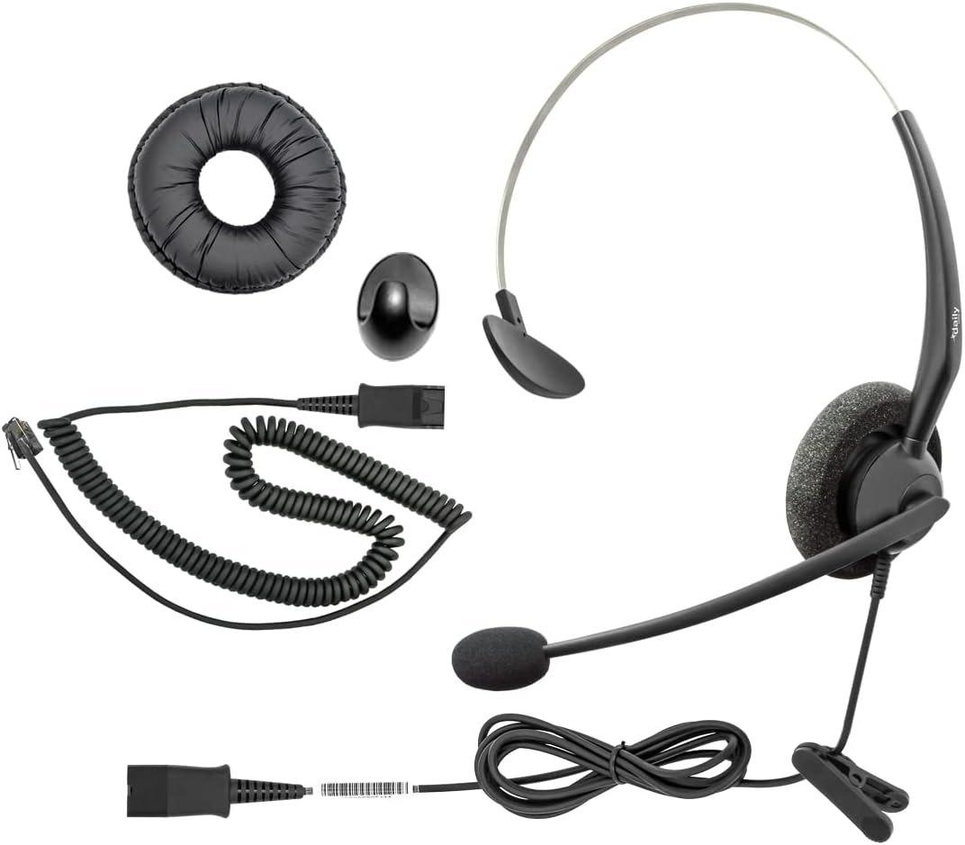 - DailyHeadset RJ9 NC Mono Phone Headset for Analog Aastra Nortel Digium Polycom ShoreTel NEC Allworx Toshiba Phones Includes RJ9 and 3.5mm Adapter