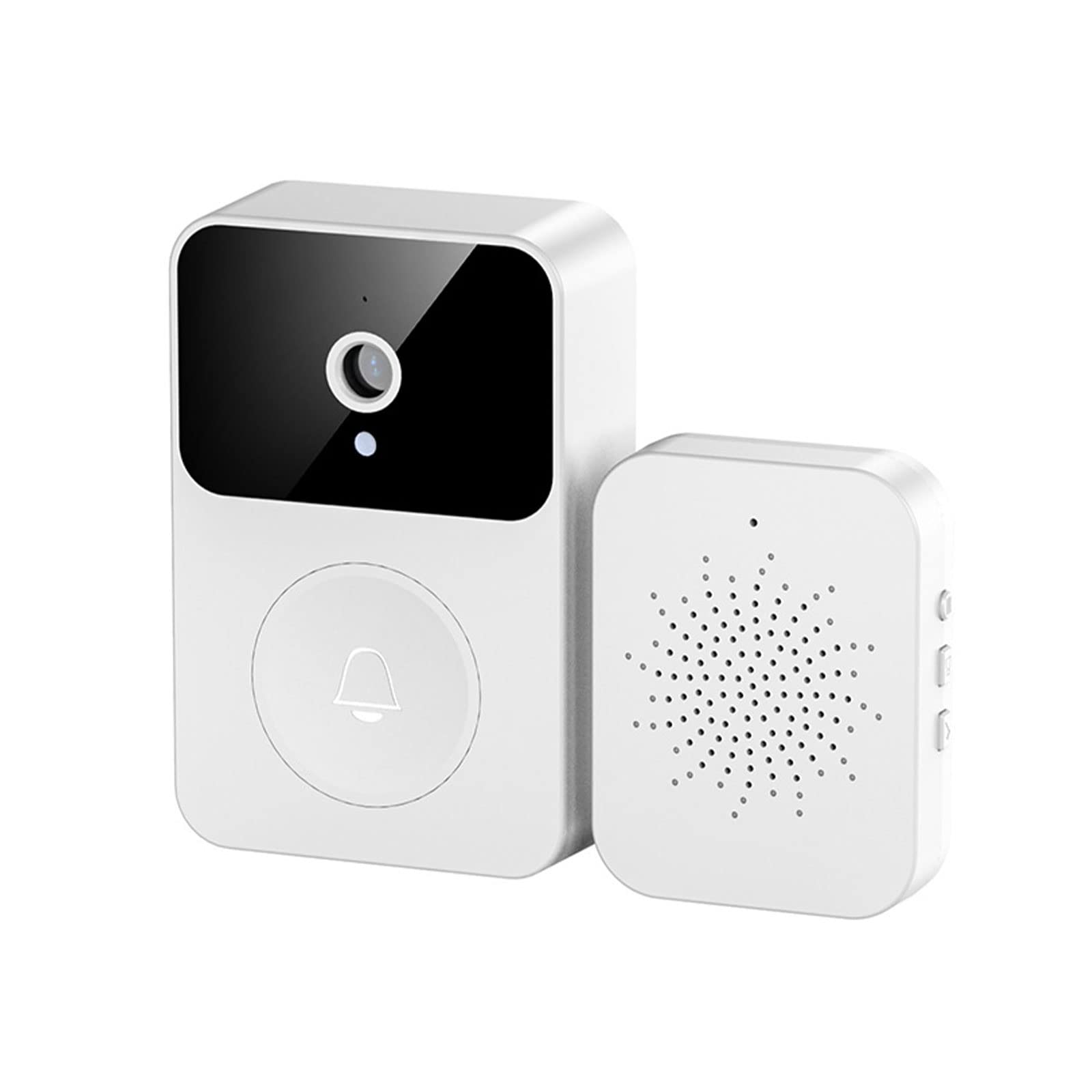 YOPOTIKA Timbre de puerta inalámbrico con Gong, cámara de seguridad inteligente para el hogar, 2. 4 GHz, WiFi con cambiador de voz, zonas de movimiento, audio bidireccional