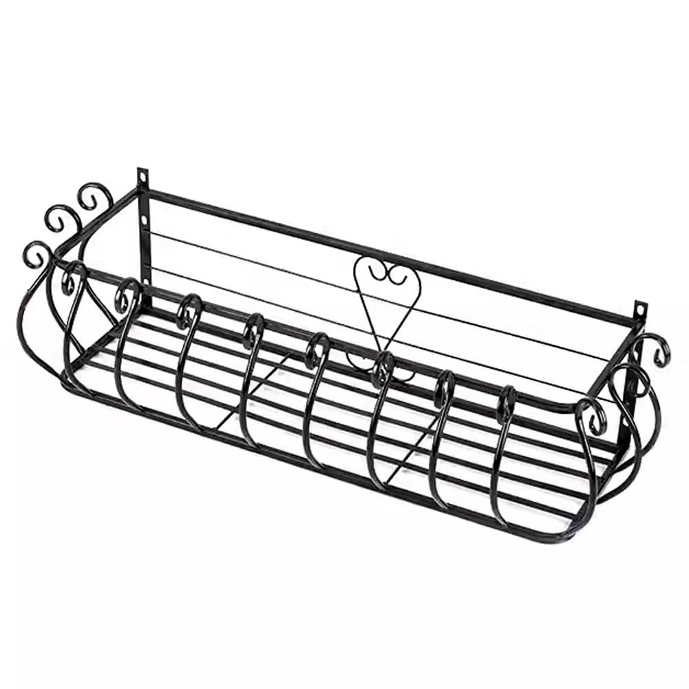 Wisząca donica na ogrodzenie, donica na balustradę, donica ścienna zewnętrzna, pogrubiona i wzmocniona, duża nośność, odpowiednia do parapetów, ścian, na zewnątrz (100 cm)
