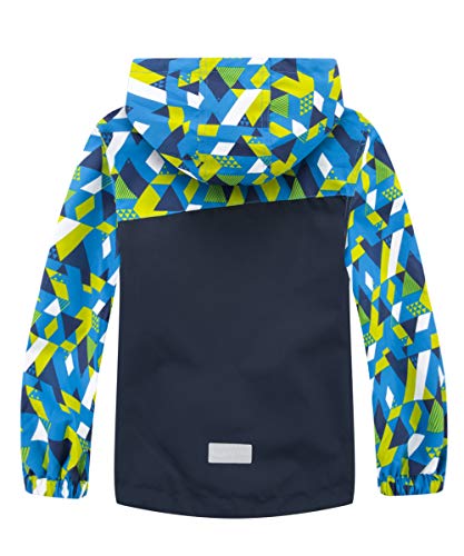 M2C Boys Hooded Color Block Waterproof Fleece Lined Windbreaker Jacket Navy 8/9 #TOP1