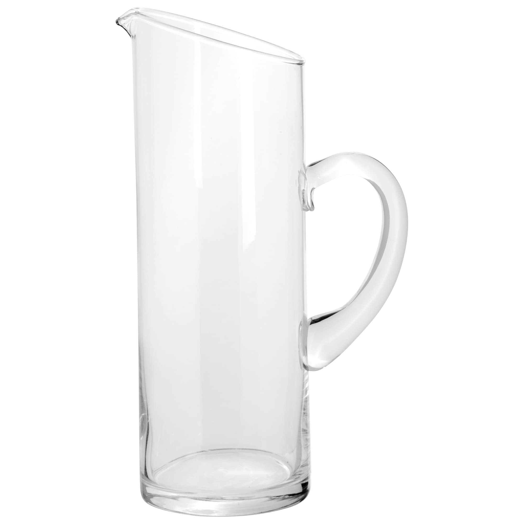Jarra de agua de vidrio de 645 ml transparente para bebidas con boquilla de labios fácil de verter por Glavers – Elegante jarra para servir jugo, cóctel, sangría, limonada y soda. Apto para