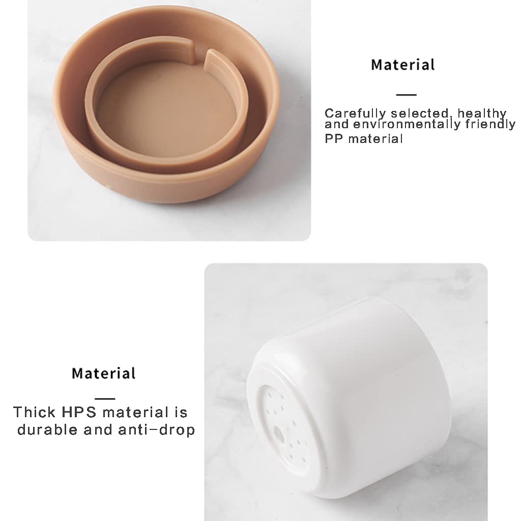 Mini Vaso In Ceramica Bianca Yushu Con Foro Drenaggio – Piccolo Contenitore Per Piante Grasse E Cactus, Con Sottovaso - 4