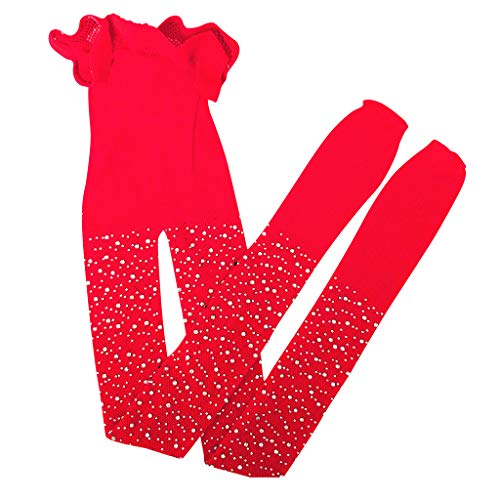 Glitter Rhinestone Pantyhose Stockings Kids Girls Fishnet Tights Toddler Mesh Tights Glitter Leggings Ruffled Edge