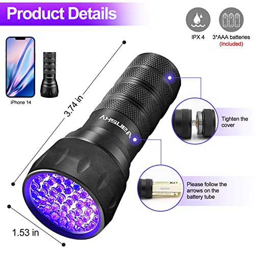 Vansky D16A Black Light Uv Light Flashlight, 21 Led 395Nm Ultraviolet Blacklight Flashlight Mini Pet Urine Detector thumb #7
