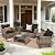FHFO 4 Piece Outdoor Patio Furniture Set,Wicker Conversation Sets Outdoor Sectional Patio Sofa Couch with Cushions & Coffee Table for Outside, Garden, Balcony, Porch,Yellow/Black